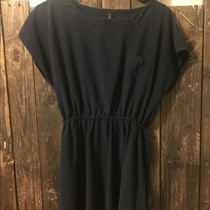Navy blue cinched waist dress